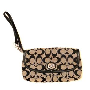 Coach signature print wristlet